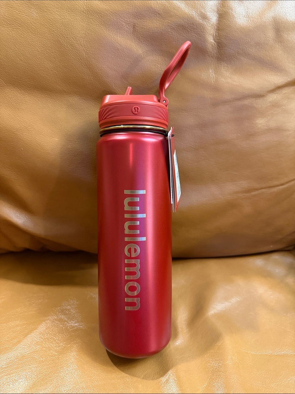 NWT Lululemon Lunar New Year Back to Life Sport Bottle 24oz wStraw Dark Red Gold